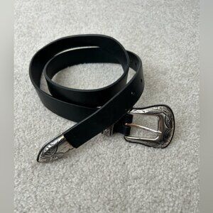 black western leather belt